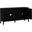 Armoire noire avec des éléments de conception arrondis - ajoute une touche de douceur à votre porte de buffet gracieuse-705567812