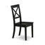 L'ensemble de table de salle à manger 5 pièces comprend une table de salle à manger à piédestal et 4 chaises de salle à manger à dossier en X au fini noir.-548905703-548905701-548905720