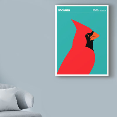 « indiana oiseau cardinal », reproduction d’impression sur toile tendue