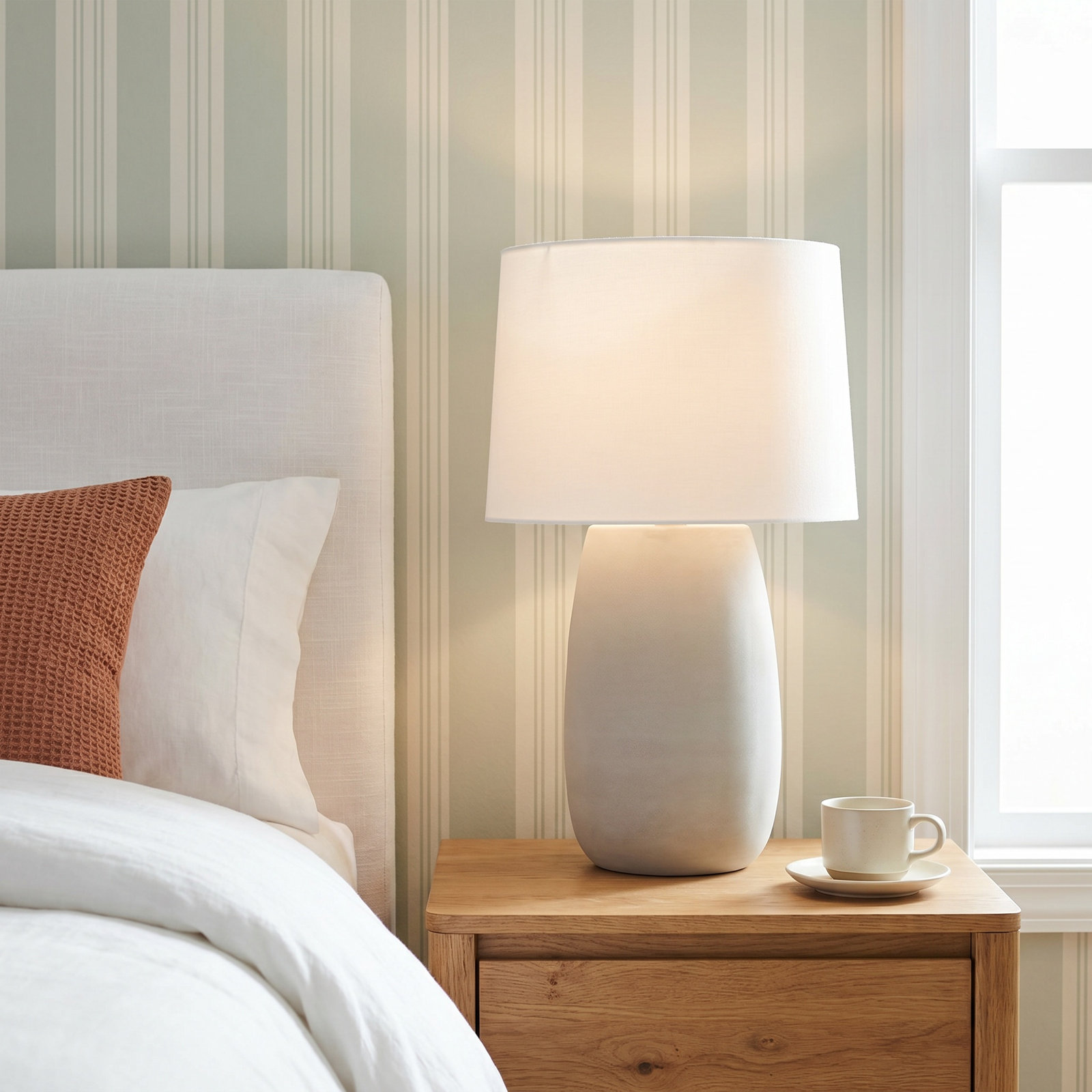Ceramic Accent Lamp, Gray