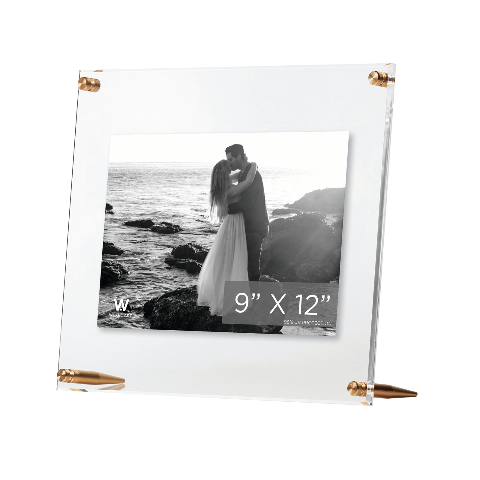 Cateno Tabletop Reversible Picture Frame, Gold, 9" x 12"