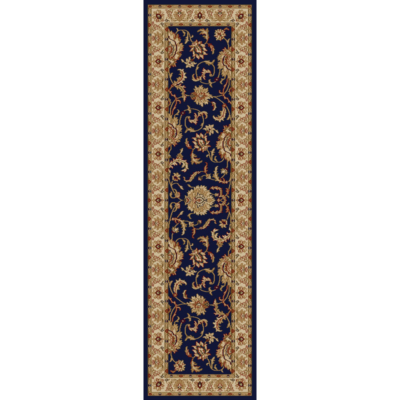 Weisgerber Oriental Navy/Beige Area Rug, Runner 2'2" x 7'7"