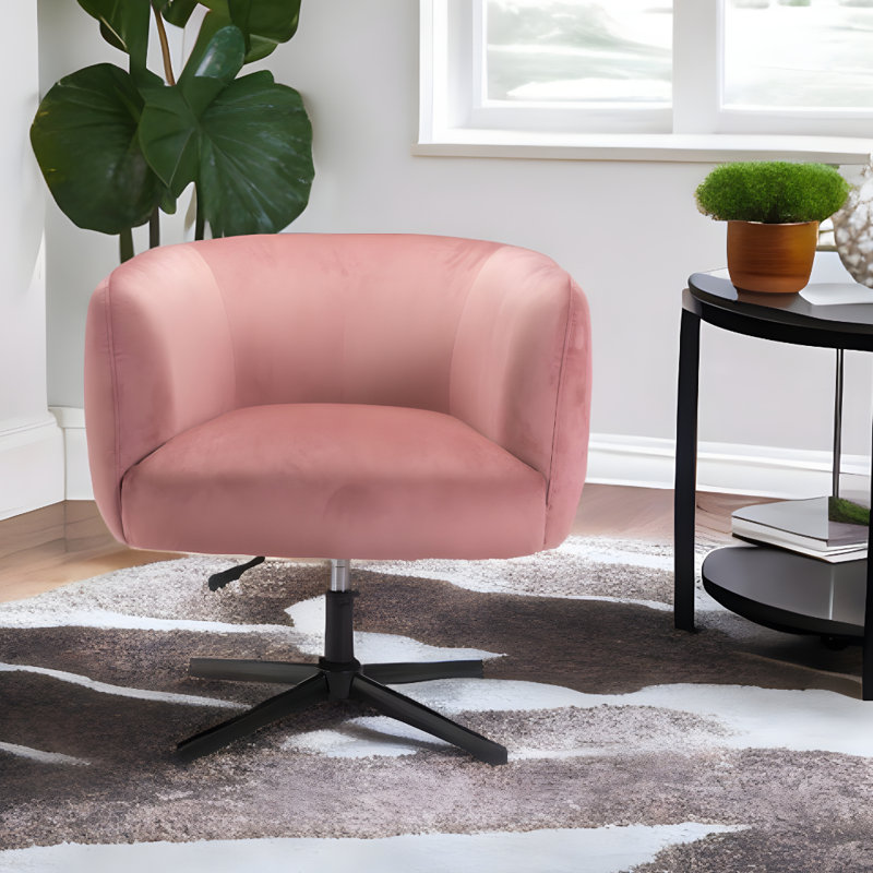 Fauteuil demi-tonneau 30 po rose et noir