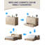 Grand lit escamotable avec matelas, station de charge USB et tiroirs de rangement, couleur bois naturel-1273494638
