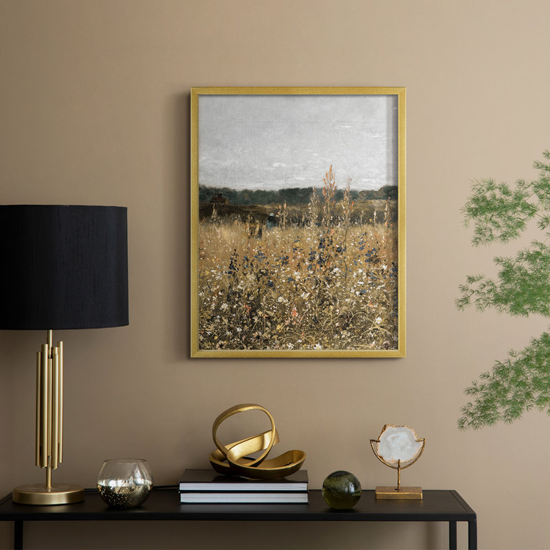 "Vintage Landscape CCL III", H 11 po x l 9 po, Doré