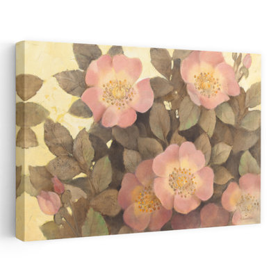 «Wall of Flowers Abstract Contemporary Rose Flower Landscape», reproduction d'art murale