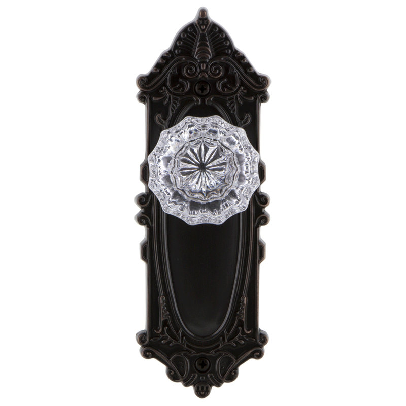 Grand simulacre victorien avec double porte en cristal Fontainebleau, Bronze intemporel
