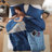 3 Pieces Full/Queen Comforter Set,Blue-131298240-131298242