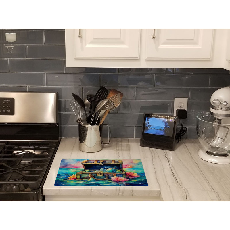 Treasure Chest Glass Cutting Board Large