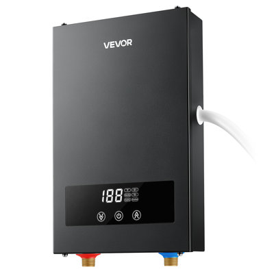 Chauffe-eau électrique sans réservoir, 8 kW, 240 V, pour douches individuelles et lavage des mains, commande tactile à DEL, élément chauffant en fonte d'aluminium, température réglable de 30 à 55 °C (86 à 131 °F).