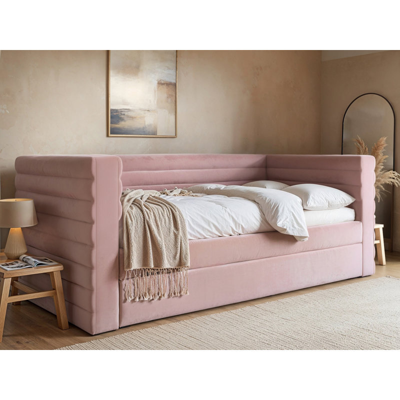 Yuma Guest Bed Boucle , Pink