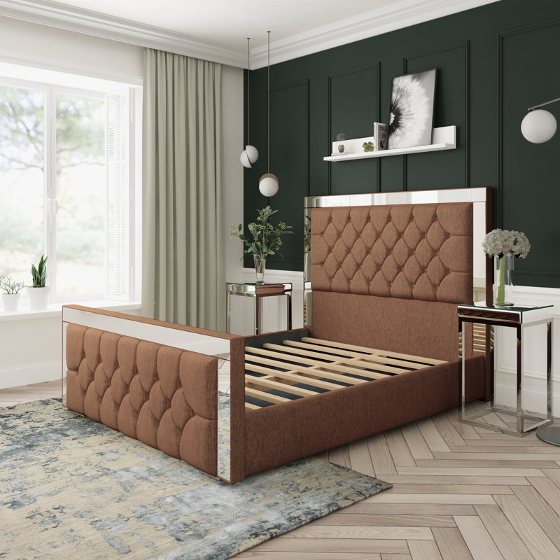 Upholstered Bed, Small Single (2'6), Brown