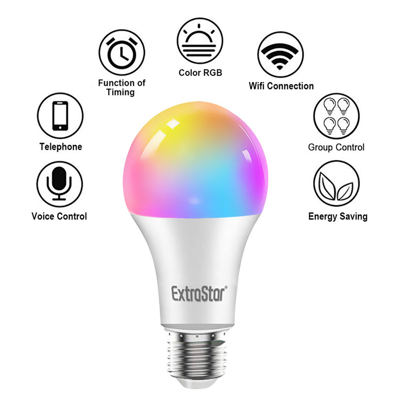 2-Pack 6W E27 RGB Wi-Fi Smart Bulbs