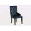 Chaise d'appoint en velours marine foncé et finition noire