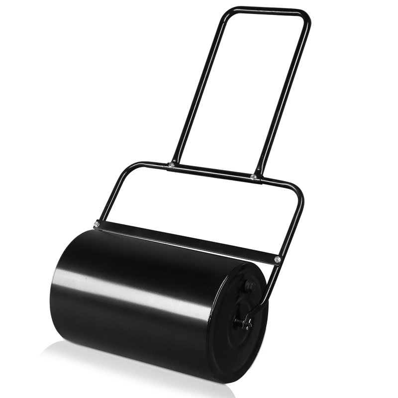 19.5 in heavy duty lawn roller,black cylindrical iron sod roller,lawn leveling tool for yard,lawn & garden