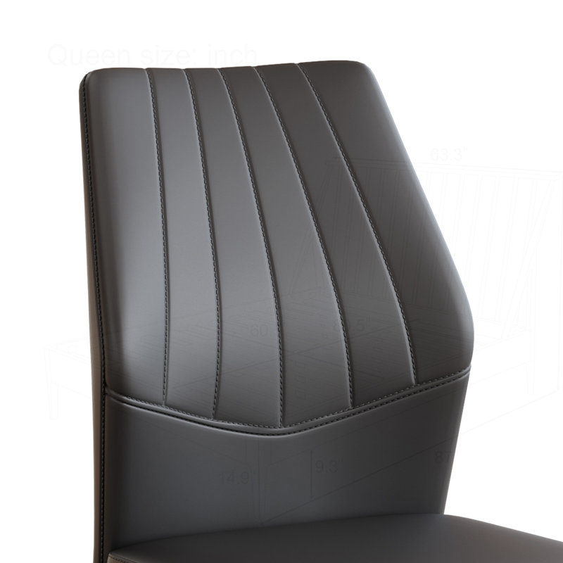 Ensemble de 6 chaises de salle à manger modernes, Argent, Noir, 6