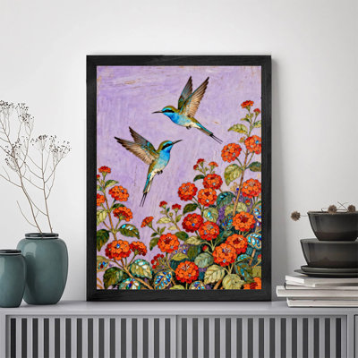 Encadré noir, beaux oiseaux, observateurs d'oiseaux, art mural, impressions rétro
