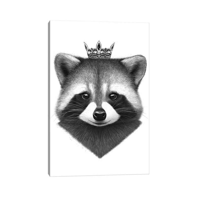 Queen Raccoon by Valeriya Korenkova - Wrapped Canvas Print, 66.04 cm H x 45.72 cm W