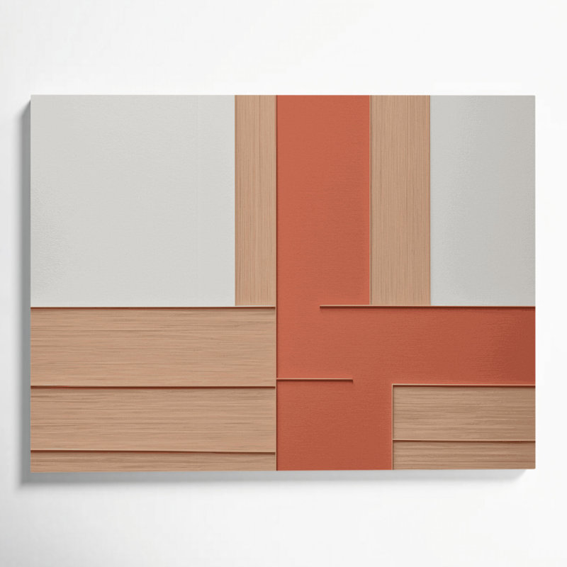 Minimalisme 25, art mural sur toile brune, H 12 po x l 18 po