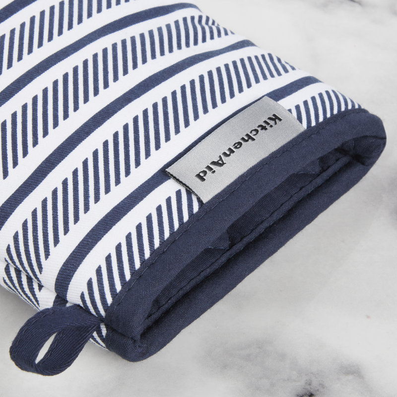 KITCHENAID Albany Mini Oven Mitt 2-Pack Set, Navy, 5.5" W x 8.5" L
