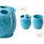 Ensemble d'accessoires de salle de bain 4 pièces - Ensemble de salle de bain en céramique avec finition brillante bleue - Accessoires de meuble-lavabo modernes, y compris porte-savon, gobelet et porte-brosse à dents