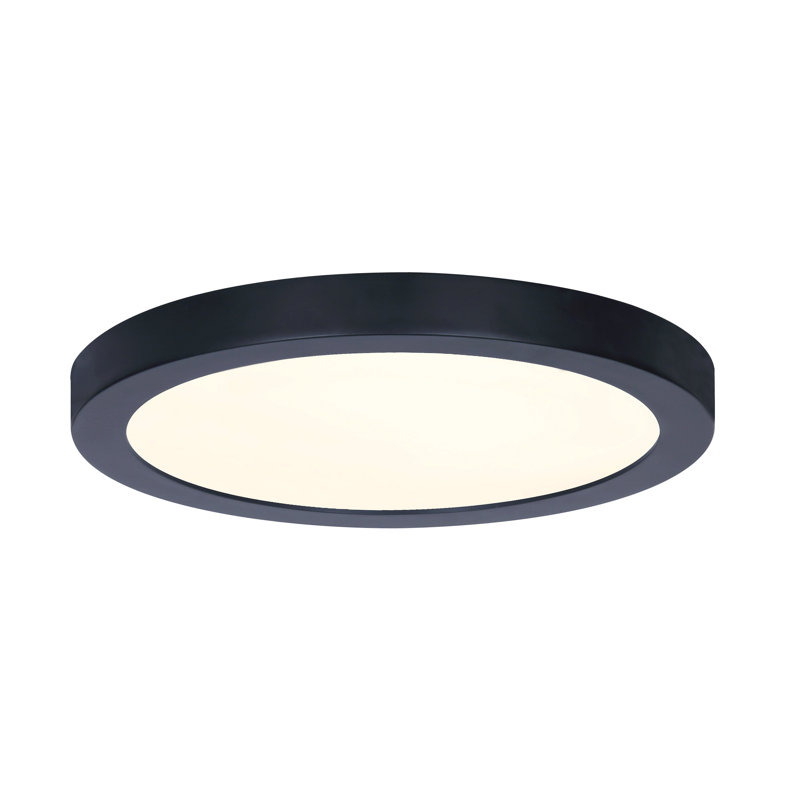 Ketchum Acrylic LED Flush Mount, Black, 1" H x 11" W x 11" D