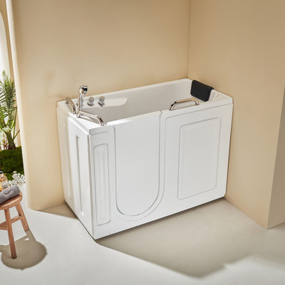 Baignoire de trempage en acrylique de 52,5 po x 26,5 po avec pomme de douche et robinet
