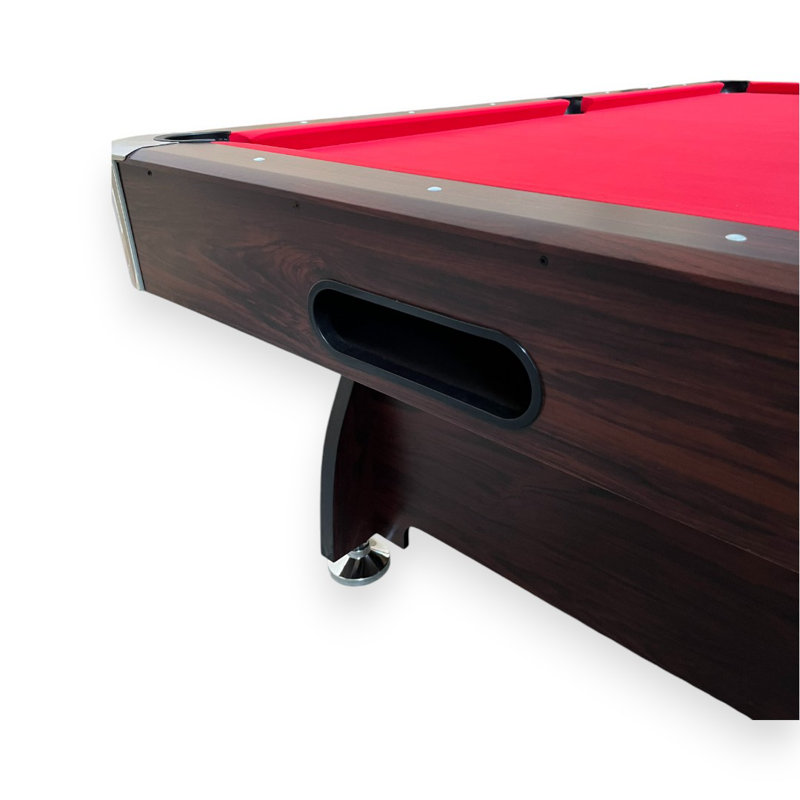 8 ft Pool Table with Storage Benches – Vintage with Benches, Red