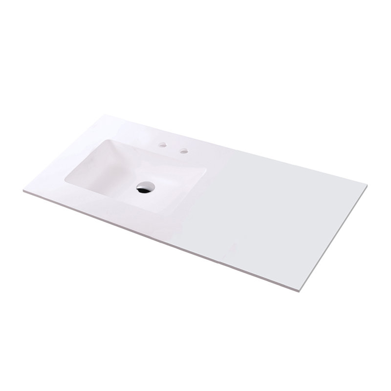 Kubitop 48'' L Bathroom Sink, 2 Hole - 4" Centers, Matte White