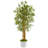 Bamboo Artificial Tree in White Tin Planter