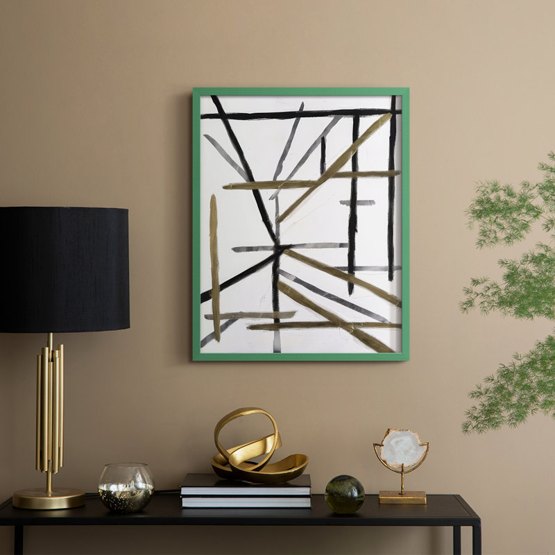 Edifice I, reproduction encadrée - bois massif, H 21 po x l 17 po, Cadre vert