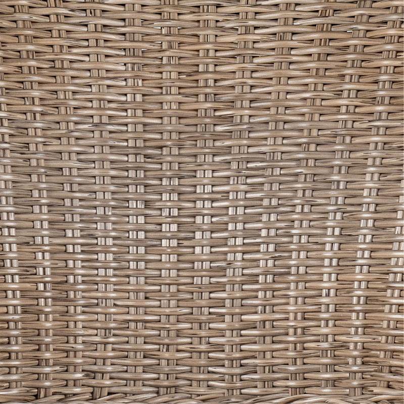 Tabouret de bar d'extérieur en bois fini teck avec osier brun clair, ensemble de 2, Marron clair