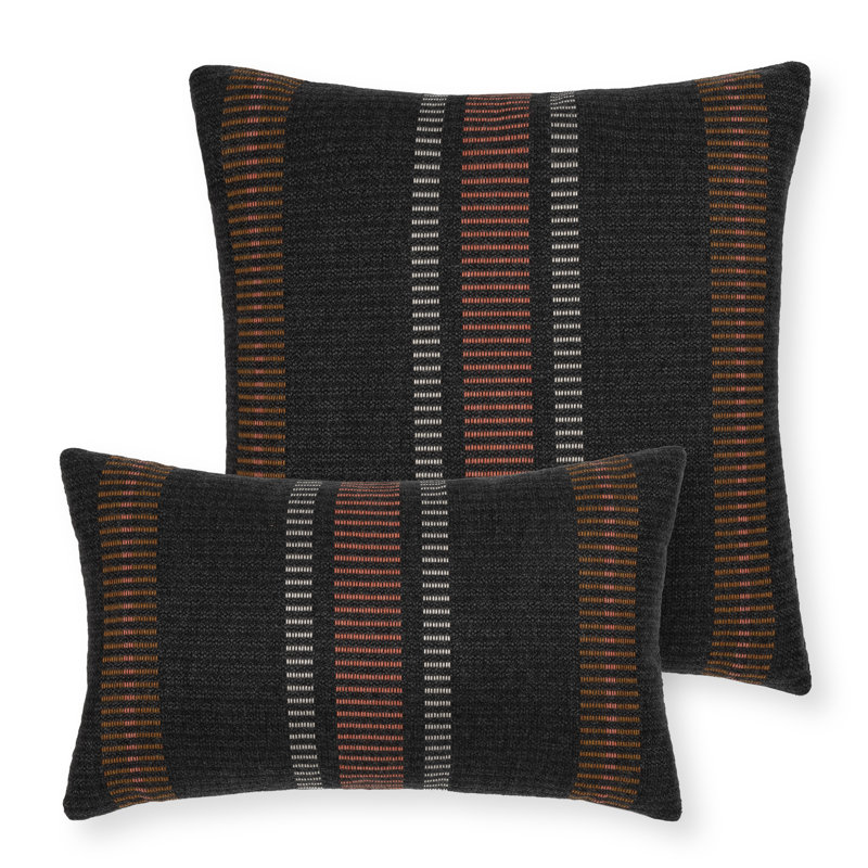 Journey Throw Square Indoor/Outdoor Pillow Cover & Insert by Elaine Smith, Earth Striped, Polyester, 20"H X 20"W