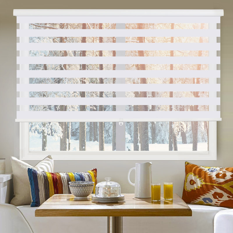 Store à enroulement semi-transparent sans cordon, L 71 po x L 72 po, Blanc