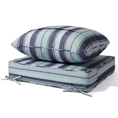 Coussin de siège profond pour l'extérieur 25,5 x 25,5 po pour remplacement de mobilier de patio, dossier moyen, ensemble de 4