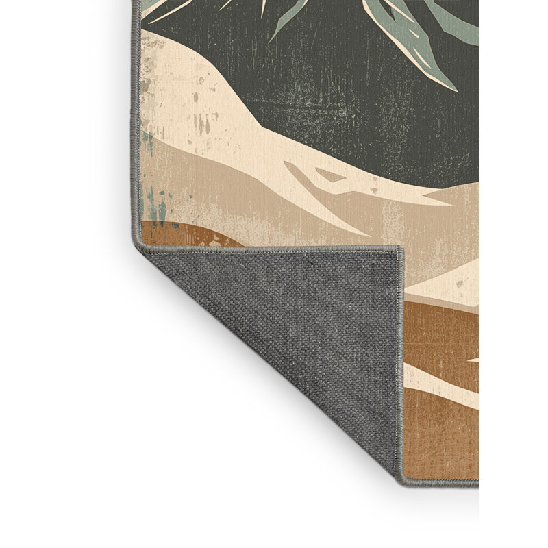 Tapis brun doux et moelleux au look rustique Undercliff Country, 2 pi x 3 pi