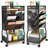 8 Tier Rolling Bookshelf Cart With Wheels, Mobile Book Storage Cart With 2 Sides Access Bookcase For Narrow Space, Rolling File Organizers And Storage