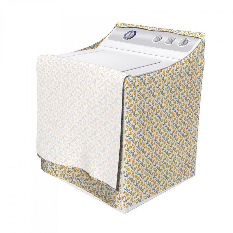 Housse de machine à laver à motif de couleur abstraite, Jaune terre