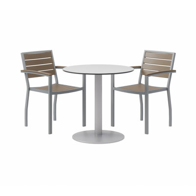 Eveleen Set 36" L Round Plastic/Acrylic Breakroom Table