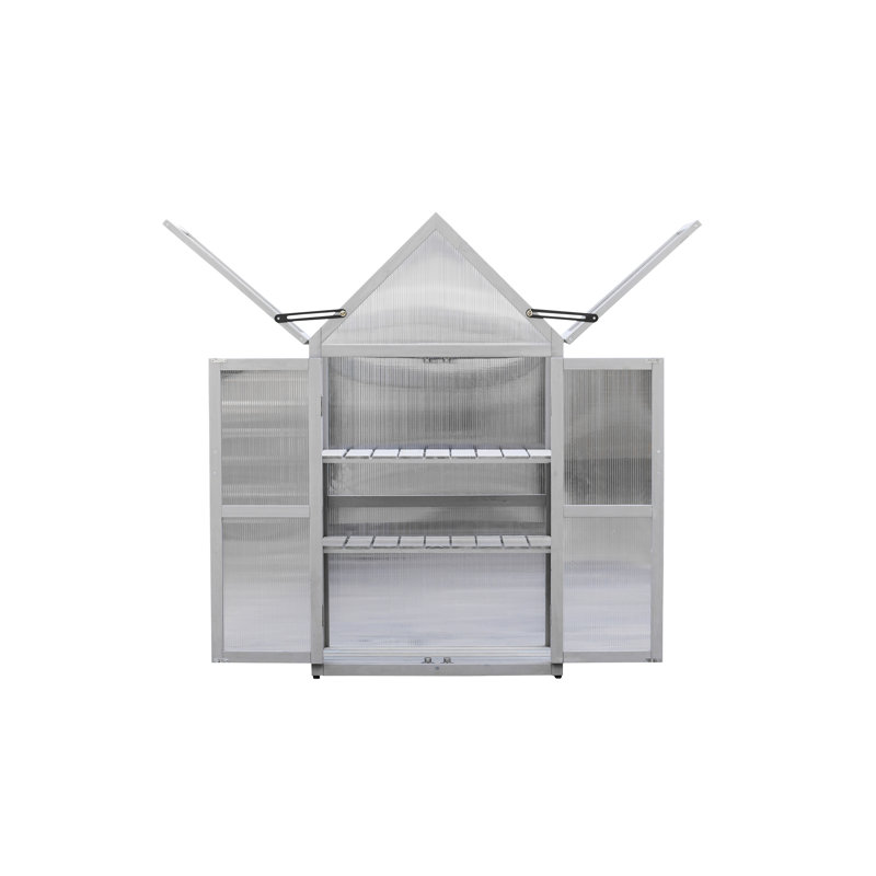 Mini serre avec fentes d'aération - Ensemble de circulation d'air amélioré pour les jardins et à l'intérieur, tablettes réglables, panneaux de toit, supports muraux, résistant à l'humidité