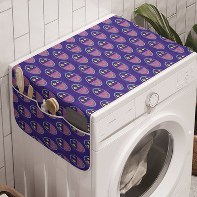 East Urban Home Pop Culture Washing Machine Organizer Pack of 2 47" x 18.5" Blue Violet Fuchsia Pink