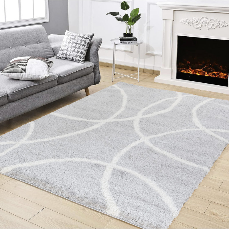 Grey Shaggy Rug, 1.15" Pile, Made Of , Stain , Home Decoration Addition Loft Shag Gcczy1002 Floor Covering,