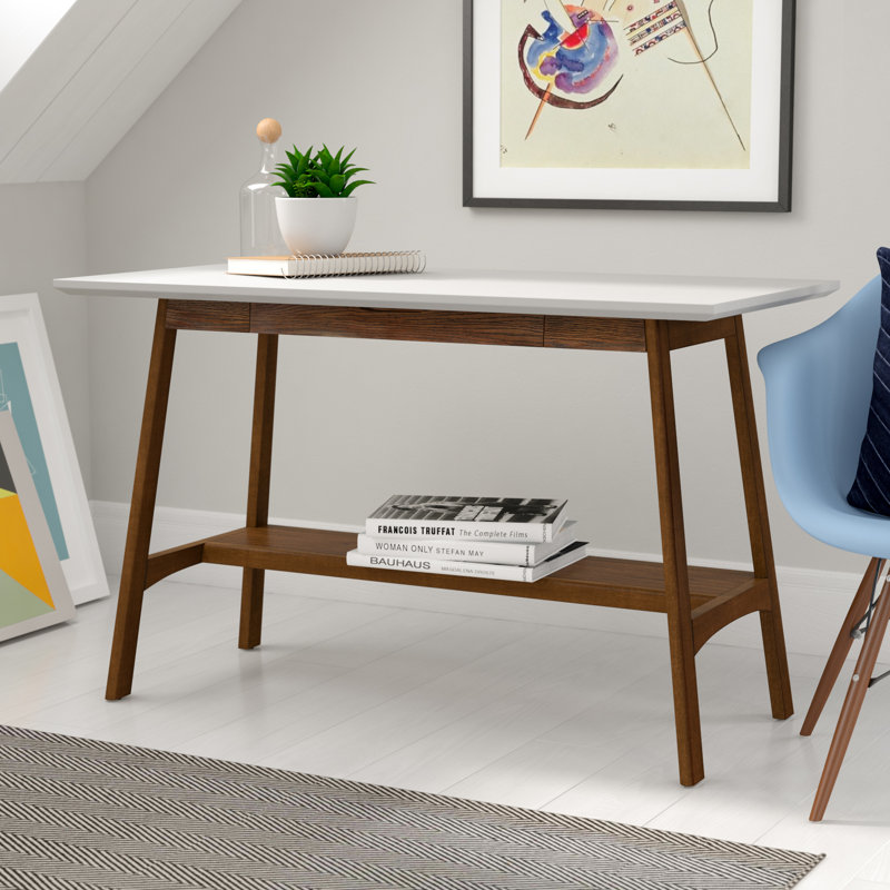 Parker Writing Desk with Drawer, Pecan