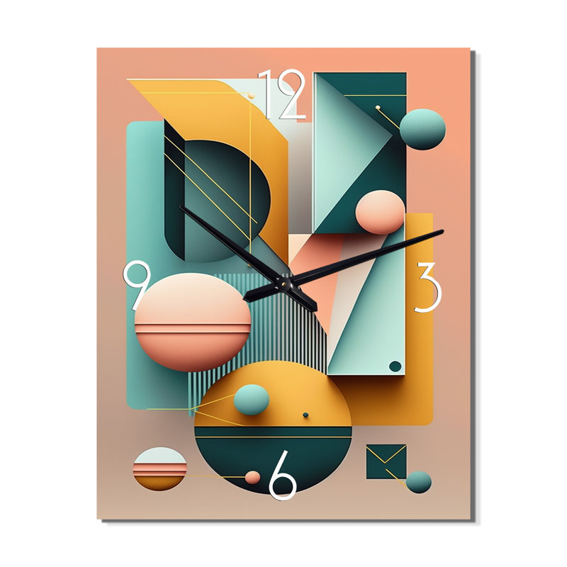 Horloge murale rétro géométrique Elementary Geometrics II, Moyen