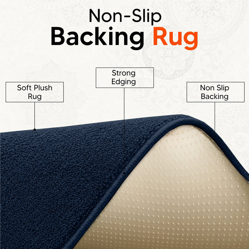Aspire Homeware Navy Blue Modern Area Rug, NAVY, 120x170cm