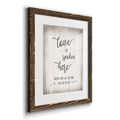 «Love Is Spoken» - Cadre photo, impression d'art textuel sur papier