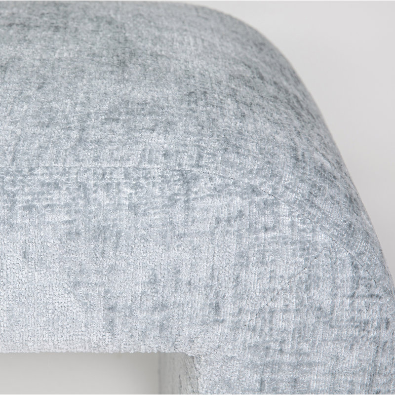 Banc rembourré mortrick, Microsuède bleu Gwen, H 19 po x l 60 po x P 18 po