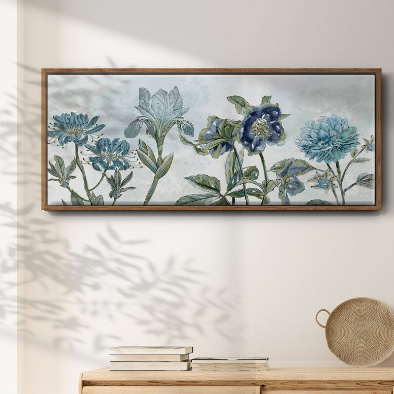 Toiles encadrées rétro bleues, H 12 po x l 30 po