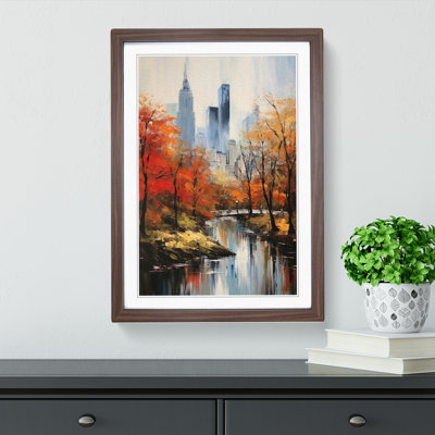 Central Park Gestural - Single Picture Frame Print on Wood
