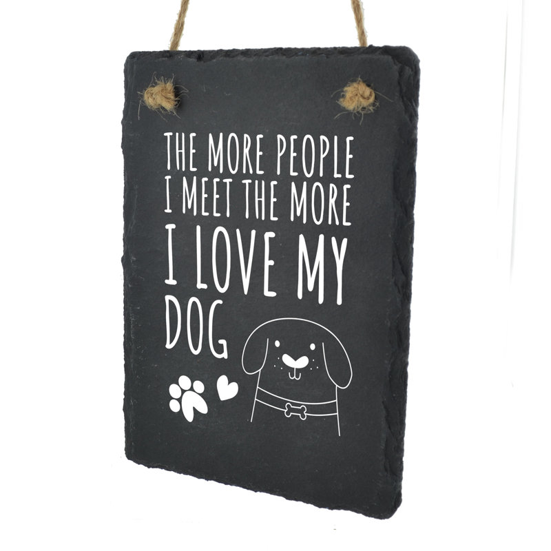 Heaney I Love My Dog Slate Plaque Wall Décor